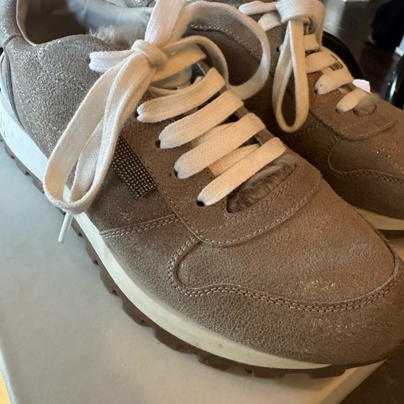 Brunello Cucinelli Tan and White Sneakers - Picture 5 of 16